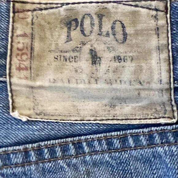 Polo Ralph Lauren 867 Medium Wash Classic Fit Distressed Jeans Size 34x30 - Picture 5 of 10